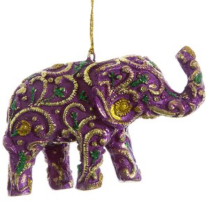 Елочная игрушка Индийский Слон - Роза 9 см, подвеска Goodwill фото 1