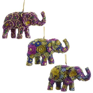Елочная игрушка Индийский Слон - Фиалка 9 см, подвеска Goodwill фото 2