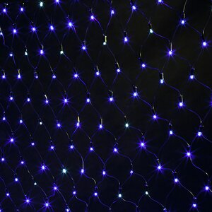 Гирлянда Сетка Super Rubber 1.9*1.6 м, 320 синих LED ламп, мерцание, черный КАУЧУК, уличная, соединяемая