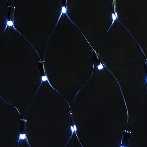 Гирлянда сетка Super Rubber 1.9*1.6 м, 320 холодных белых LED, черный каучук, соединяемая, IP44 Snowhouse фото 2