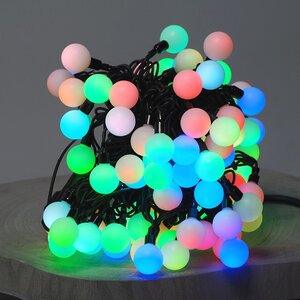 Светодиодная гирлянда Шарики 15 м, 25 мм, 100 разноцветных LED с быстрой динамикой, черный каучук, соединяемая, IP44 Snowhouse фото 6