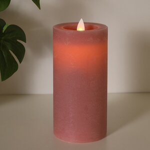 Светодиодная свеча с имитацией пламени Arevallo 15 см, розовая, батарейка Peha фото 2