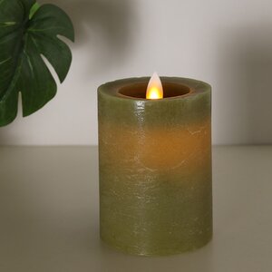 Светодиодная свеча с имитацией пламени Arevallo 10 см, оливковая, батарейка Peha фото 2