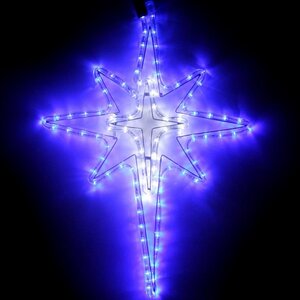 Светодиодная Рождественская Звезда 52 см, 122 холодные белые/синие LED лампы, соединяемая, IP44 Snowhouse фото 1
