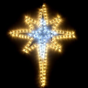 Светодиодная Звезда Рождественская 72 см, 162 холодные белые/жёлтые LED лампы, соединяемая, IP44 Snowhouse фото 1