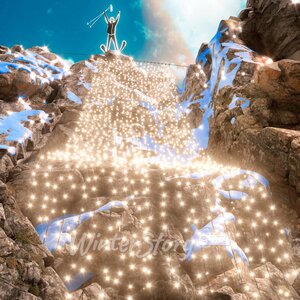 Гирлянда Дождь Rich Led Cap 2*9 м, 1500 теплых белых LED ламп, мерцание, черный ПВХ, соединяемая, IP65 Rich Led фото 2