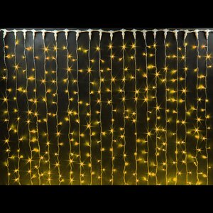 Гирлянда Дождь Rich Led Cap 2*9 м, 1500 желтых LED ламп, мерцание, белый ПВХ, соединяемая, IP65 Rich Led фото 2