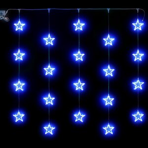 Светодиодный занавес Синие Звезды 2*2 м, прозрачный СИЛИКОН+ПВХ, соединяемый, IP54 Rich Led фото 1