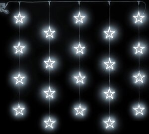 Светодиодный занавес Белые Звезды 2*2 м, прозрачный СИЛИКОН+ПВХ, соединяемый, IP54