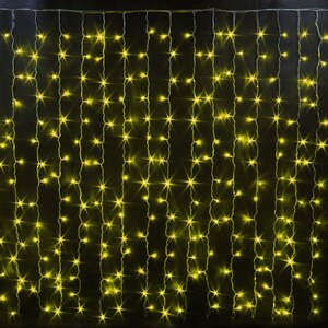 Гирлянда Дождь Rich Led Cap 2*1.5 м, 300 желтых LED ламп, мерцание, белый ПВХ, соединяемая, IP65 Rich Led (Рич Лед) фото 2