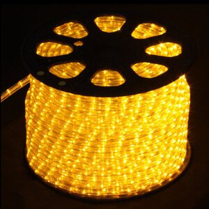 Дюралайт светодиодный двухжильный 13 мм, 100 м, 3600 желтых LED ламп, IP54 Rich Led фото 1