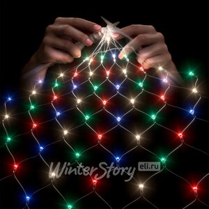 Гирлянда Сетка 2*1.5 м, 192 разноцветных LED ламп, прозрачный ПВХ, соединяемая, контроллер, IP54 Rich Led фото 3
