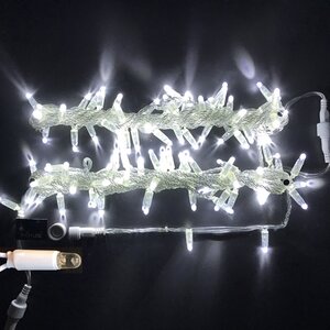 Светодиодная гирлянда нить Rich Led Cap 10 м, 100 холодных белых LED ламп, прозрачный ПВХ, соединяемая, IP65 Rich Led фото 1