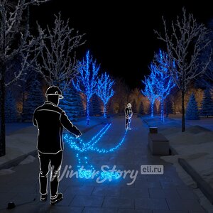 Гирлянды на деревья Клип Лайт - Спайдер 100 м, 1000 синих LED ламп, черный КАУЧУК+ПВХ, IP54 Rich Led фото 1