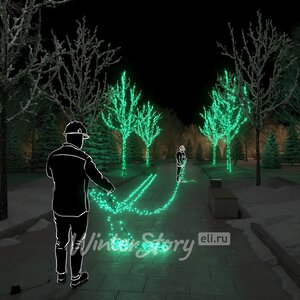 Гирлянды на деревья Клип Лайт - Спайдер 100 м, 1000 зеленых LED ламп, черный КАУЧУК+ПВХ, IP54 Rich Led фото 1