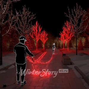 Гирлянды на деревья Клип Лайт - Спайдер 100 м, 1000 красных LED ламп, черный КАУЧУК+ПВХ, IP54 Rich Led фото 1