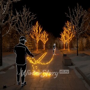 Гирлянды на деревья Клип Лайт - Спайдер 100 м, 1000 желтых LED ламп, черный КАУЧУК+ПВХ, IP54 Rich Led фото 1