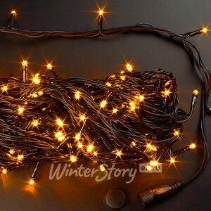 Светодиодная гирлянда нить Rich Led 20 м 200 желтых LED ламп, чёрный ПВХ, с возможностью динамики, соединяемая, IP54 Rich Led фото 2