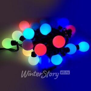 Светодиодная гирлянда Большие Шарики Rich Led 5 м, 20 RGB LED ламп 40 мм, чёрный ПВХ, соединяемая, IP54 Rich Led фото 2