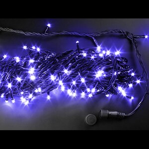 Светодиодная гирлянда нить Rich Led 20 м 200 фиолетовых LED ламп, чёрный ПВХ, с возможностью динамики, соединяемая, IP54 Rich Led фото 1