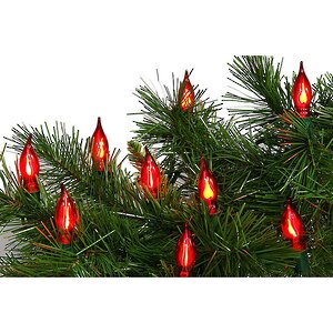 Гирлянда Пламя Свечи, 25 красных ламп 10 м, зеленый ПВХ Holiday Classics фото 1