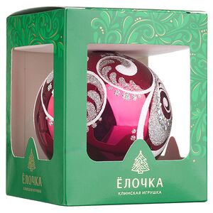 Стеклянный елочный шар Батик 8 см фуксия Фабрика Елочка фото 3