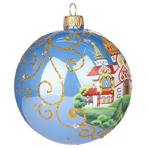 Набор стеклянных елочных шаров Царевна-Лягушка 8 см, голубой, 4 шт Фабрика Елочка фото 10