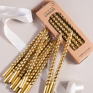 Свечи витые Precioso Vela 17 см, 10 шт, золотой металлик Koopman фото 1