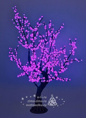 Светодиодное дерево "Сакура" с "натуральным" стволом, 200 см, уличное, 1152 ФИОЛЕТОВЫХ LED ламп BEAUTY LED фото 1
