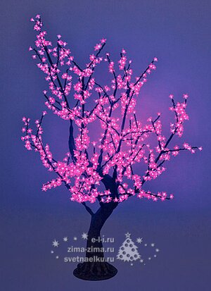 Светодиодное дерево "Сакура" с "натуральным" стволом, 200 см, уличное, 1152 РОЗОВЫХ LED ламп BEAUTY LED фото 1