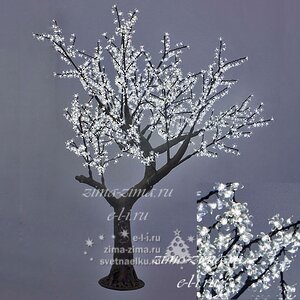 Светодиодное дерево "Сакура" с "натуральным" стволом, 200 см, уличное, 1152 БЕЛЫХ LED ламп BEAUTY LED фото 1