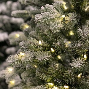 Искусственная елка с гирляндой Шеффилд заснеженная 198 см, 450 теплых белых ламп, ЛИТАЯ + ПВХ National Tree Company фото 3