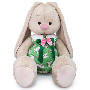 Мягкая игрушка Зайка Ми в зелёном комбинезоне с кроликами 34 см
