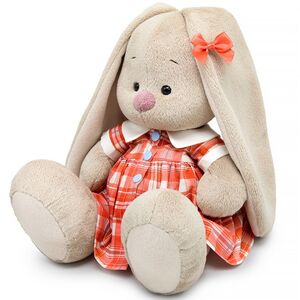 Мягкая игрушка Зайка Ми в платье в клетку 18 см Budi Basa фото 2