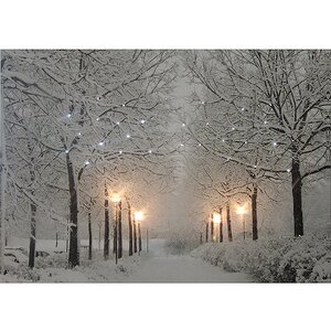 Светодиодная картина "Снежная аллея", 40*30 см, LED лампы, батарейки Snowhouse фото 1