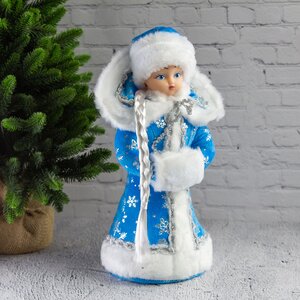 Фигура Снегурочка - Зимняя красавица в синей шубке 35 см Батик фото 1
