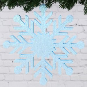 Снежинка Резная 50 см голубая, пеноплекс Winter Deco фото 2
