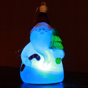 Светящаяся елочная игрушка Санта с Елочкой 10 см на батарейке, RGB, подвеска Snowhouse фото 3