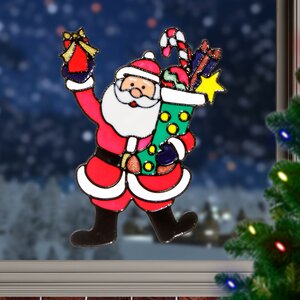 Наклейка на стекло Санта-Клаус с подарками 22*26 см