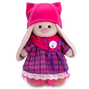 Мягкая игрушка Зайка Ми в платье со снудом и шапкой
