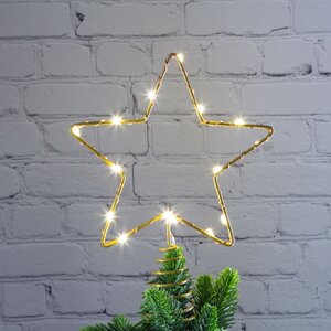 Светодиодная Звезда на елку 15 см белая, mini LED лампы, на батарейках Snowhouse фото 1