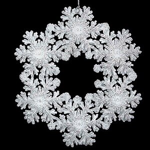 Елочное украшение Снежинка-веночек 13 см жемчужная, подвеска Kurts Adler фото 1