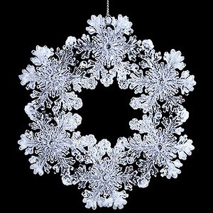 Елочное украшение Снежинка-веночек 13 см прозрачная, подвеска Kurts Adler фото 1
