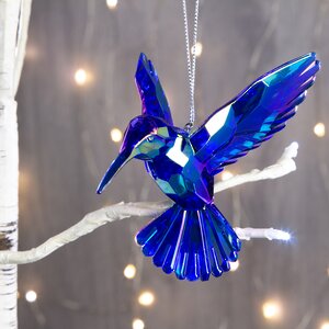 Елочная игрушка Хрустальная Колибри 11 см радужно-голубая, подвеска Kurts Adler фото 1