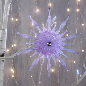 Елочная игрушка Снежинка Ледяное Королевство 15 см фиолетовая, подвеска Kurts Adler фото 1