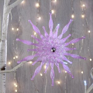 Елочная игрушка Снежинка Ледяное Королевство 15 см розовая, подвеска