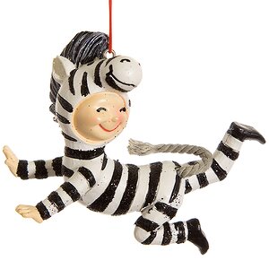 Елочная игрушка Детский Карнавал - Озорная Зебра 9 см, подвеска Kurts Adler фото 1