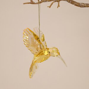 Елочная игрушка Kristal Колибри 10 см золотистая, подвеска Kurts Adler фото 3