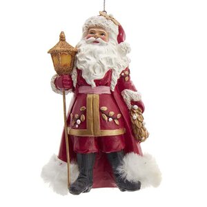 Елочная игрушка Санта Клаус в красном - Christmas Lantern 13 см, подвеска Kurts Adler фото 1