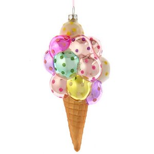 Стеклянная елочная игрушка Мороженое - Bubble Gum 16 см, подвеска Kurts Adler фото 1